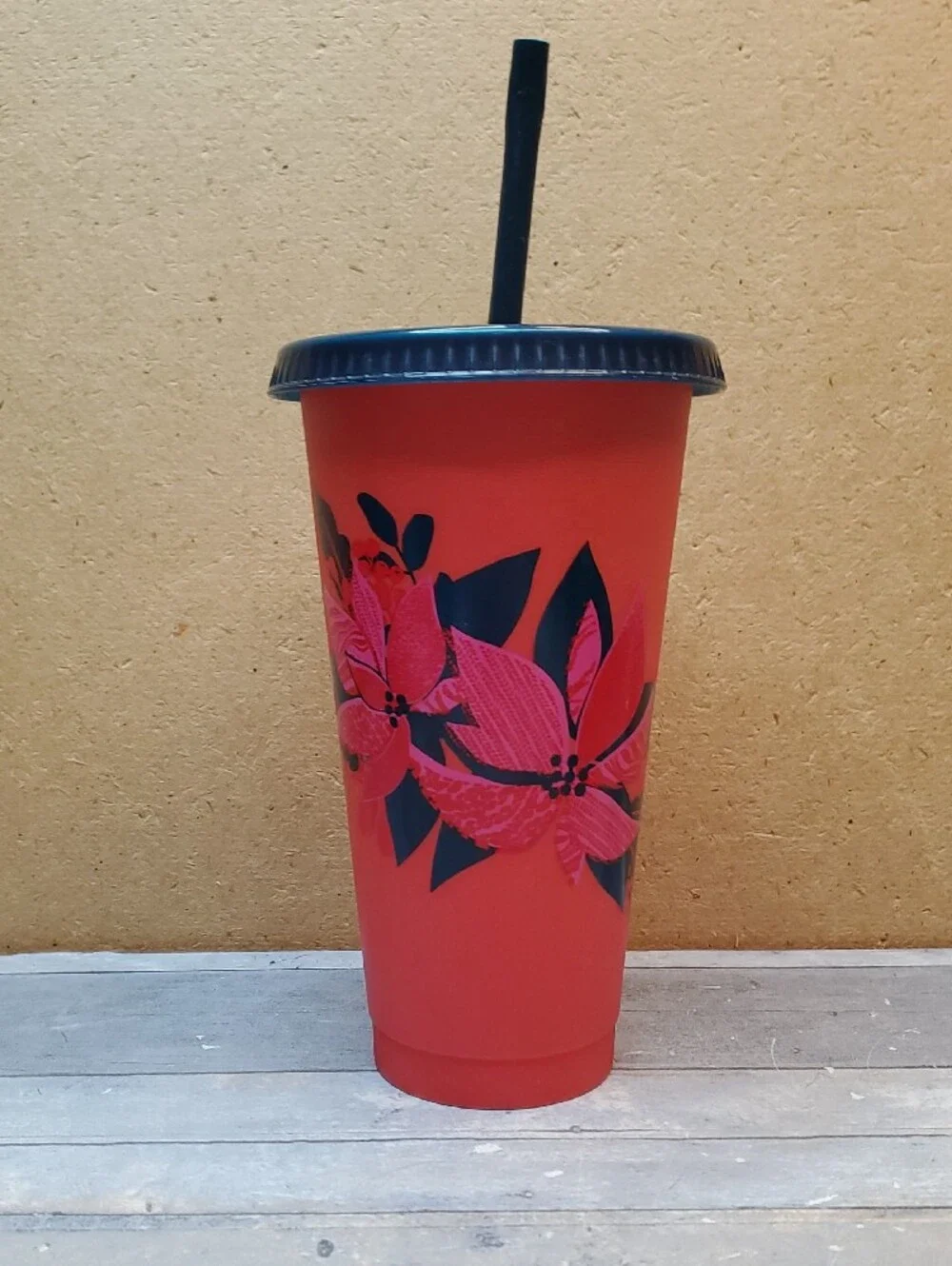 Starbucks Holiday Christmas Reusable 24 Oz Cold Cups with Lids & Straws